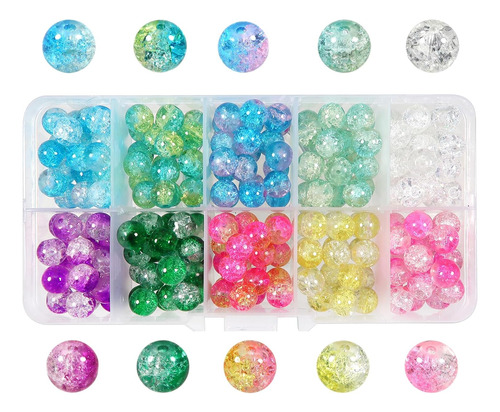 Toaob 200pcs 10 Color Crackeado Lampwork Cuentas De Vid...