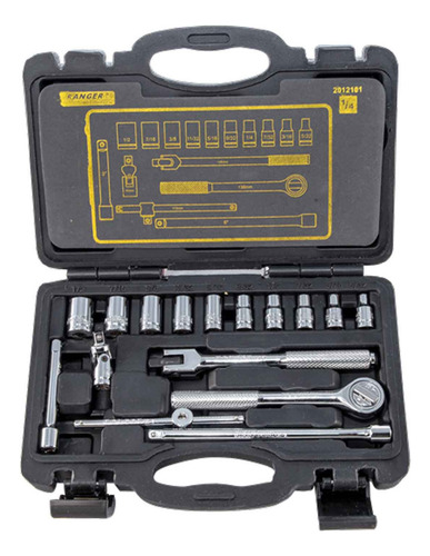 Imagen 4 de 4 de Juego De Copas Herramientas 17 Piezas Mecanica Ratchet 1/4