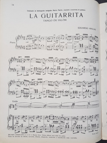 Imagen 4 de 7 de 15 Tangos Famosos. Eduardo Arolas. 2 Partituras. 51714.