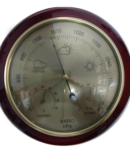 Barómetro, Madera Circular 24cm Falla Estetica