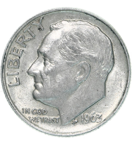 4) 1963 P Roosevelt Dime Plata 10 Centavos Xf Antigua Ley 90