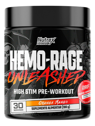 Suplemento Nutrex Hemo-rage Unleash Orange Mango 180g