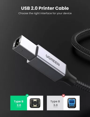 UGREEN CABLE USB-C MACHO A USB-B 2.0 MACHO PARA IMPRESORAS