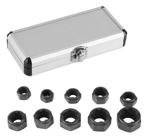 Juego De 10 Extractores De Tuercas, Caja Pequeña