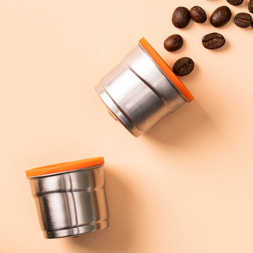 Taza De Café Espresso Recargable De Acero Inoxidable Con Caf