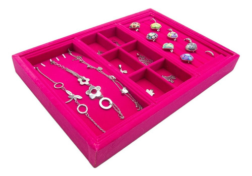 Bandeja Exhibidora Joyas Fucsia (anillos, Pulseras, Cadenas)