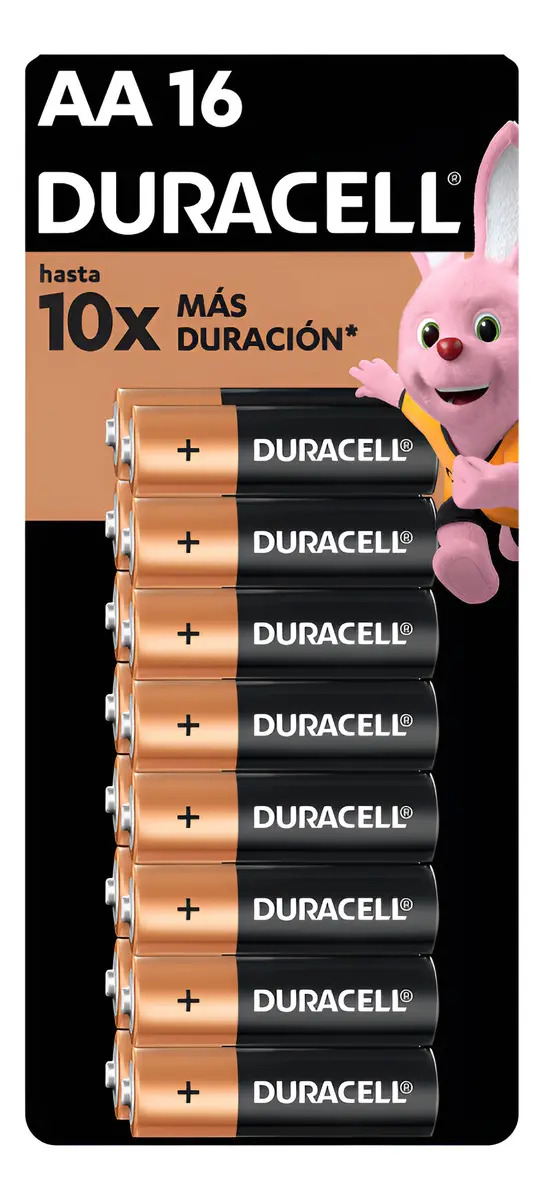 Pila Duracell Aa, (16 Pilas, Batería Doble A, Dura Más)