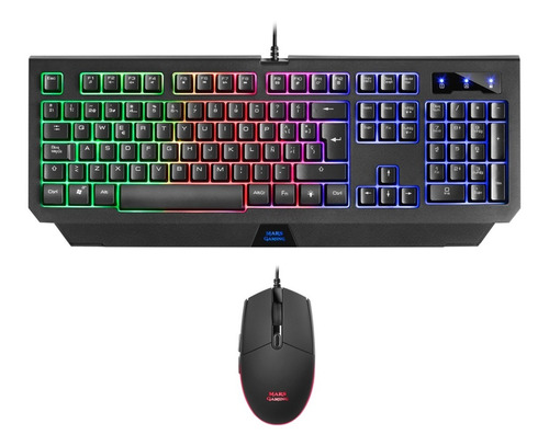 Teclado Y Mouse Kit Gamer Usb Rgb Retroiluminado Led Combo 