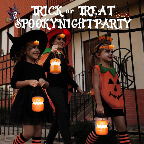 Juego De 4 Linternas De Calabaza De Halloween