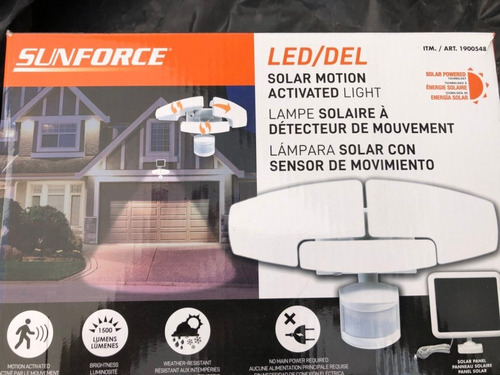 Luminaria Sunforce Triple Cabeza Solar Con Sensor (Usado)