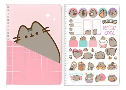 Cuaderno Mooving Carta 96 Hojas Tapa Dura Diseño Pusheen Good Morning