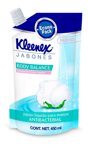 Jabón Líquido Para Manos Kleenex Body Balance Repuesto 450ml