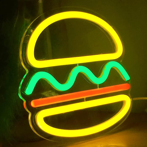 Letrero Deco Led Para Hamburguesas