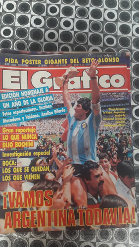 El Grafico 3533 20/6/1987 Poster Gigante De Alonso Seleccion