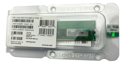 Memoria Hp 16gb Ddr4 Ecc Udlmm P/ Hp Dl20 Gen10 G10