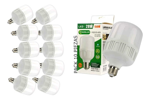 10 Piezas Pack Foco Led Ahorrador 28w Ilumina 150w Base E27