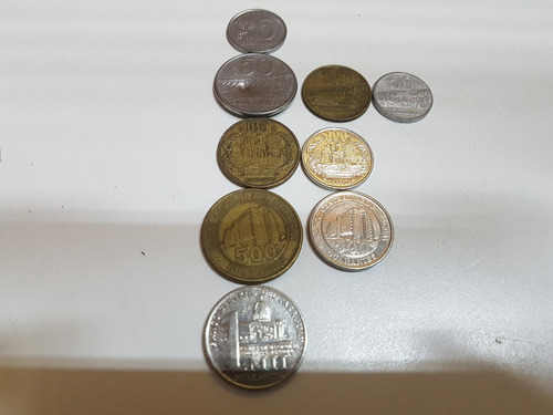 Lote Monedas Antiguas X9 Guaranies Paraguay 1986 A 2007