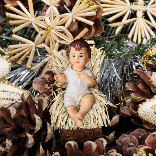 Miniestatua De Jesús Con Forma De Bebé, 1 Pieza, Adorno De S