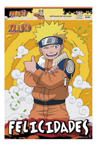 Afiche Cumpleaños Naruto 45 X 40 Cotillón Oficial