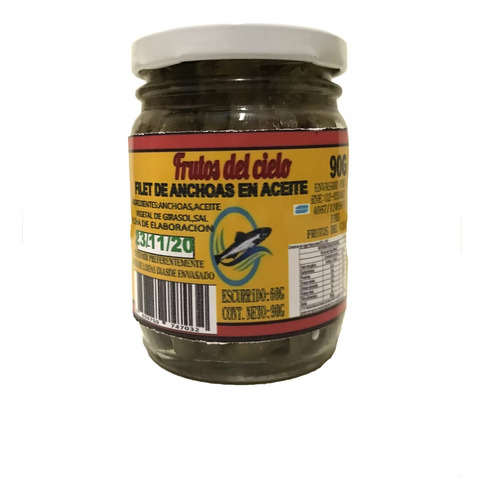 Filet De Anchoas En Aceite Frutos Del Cielo X90gr