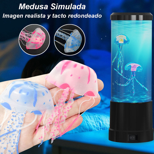 Lámpara De Medusas Led Lámpara De Escritorio Luz De Noche Pantalla Negro