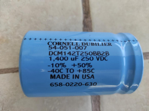 Capacitor Electrolítico 1400 Uf 250 Vdc Cornell Dubilier (Usado)