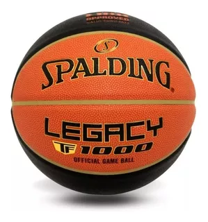 Pelota Basquet Spalding Cuero Tf 1000 Legacy N°7 Profesional Color Naranja/Negro