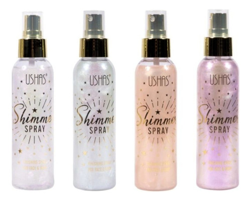 Shimmer Spray/iluminador En Spray Ushas Para Rostro Y Cuerpo