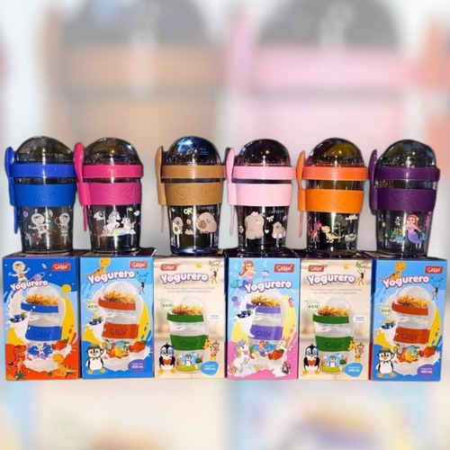 Vasos Yogurteros Y Cerealero Para Chicos Con Diseños Capybara Marrón