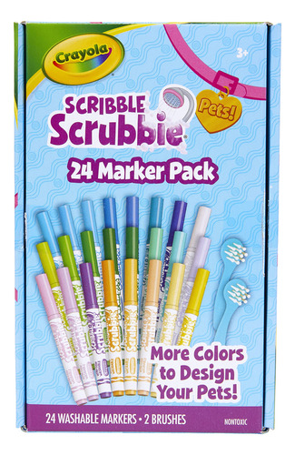 Crayola Scribble Scrubbie Pets - Juego De 24 Marcadores Lav.