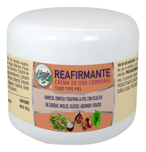 Crema Reafirmante Anticelulitis Abdomen Piernas Brazos Nagir Mentolada