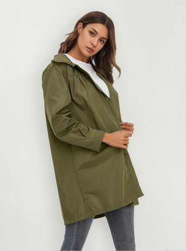 Ropa Impermeable Para Mujer, Chamarra Impermeable Con Capuch