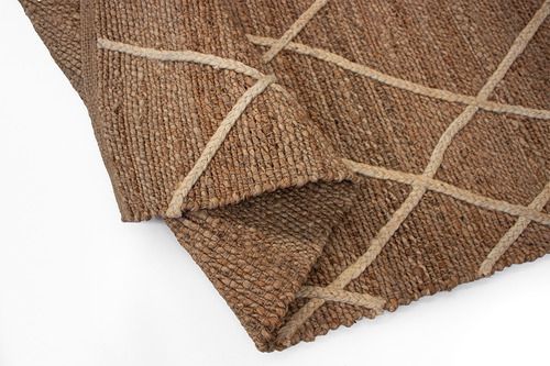 Tapete Decorativo Yute Dib Hessian 120x170 Cm Modelo Lines Ancho 120 Cm Color Marrón Claro Diseño De La Tela Lines White Largo 170 Cm