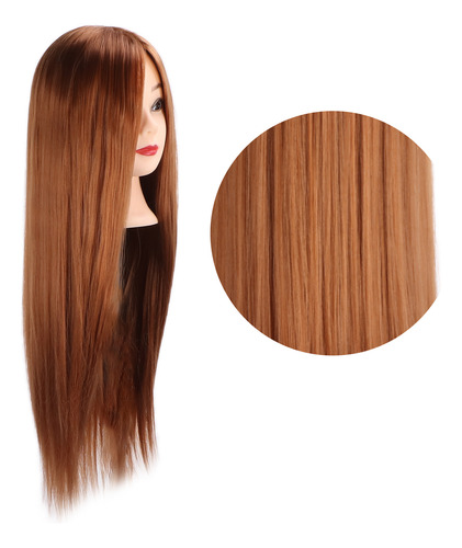 Cabeza De Maniquí De Peluquería, Cabello Castaño, Peinado Tr