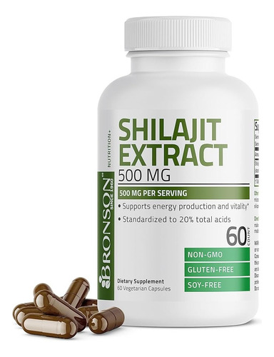 Bronson Suplemento Extracto De Shilajit De 500 Mg Sabor Sin Sabor