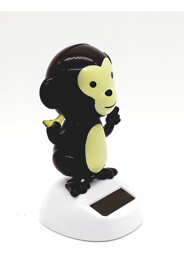Solar Banana Monkey para panel de coche, muñeca solar de 10 cm