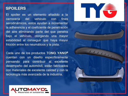 Un Spoiler Delantero C/hoyo P/faro Tong Yang S10 1998-2003