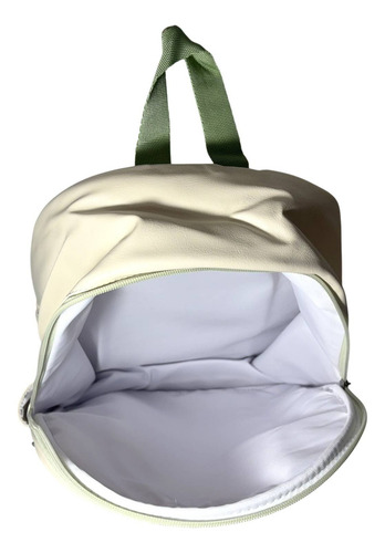 Bolsa Mochila Maternidade Multiuso Mamãe E Bebê - Bege E Verde - Natura