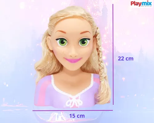 Boneca Rapunzel Busto Styling Head Princesas Disney Baby Brink - 2042