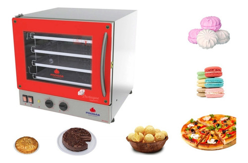 Forno Turbo Fast Oven Progas Prp004 - Elétrico Esteiras 4 Cor Vermelho 110v