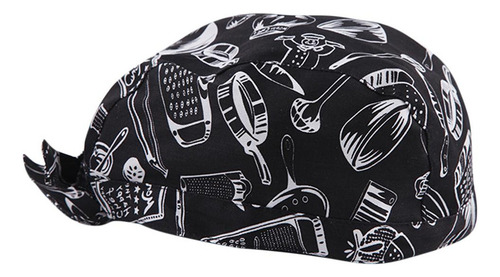 V 2x Gorro De Forma Cráneo Catering Cocineros Bandana