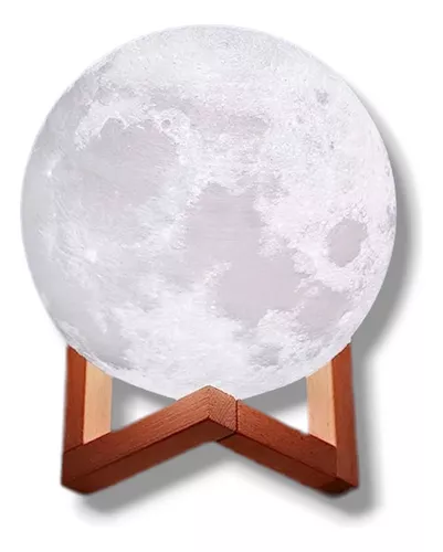 LUZ DESING, Lampara Velador Led Luna Moon Original Táctil 18cm