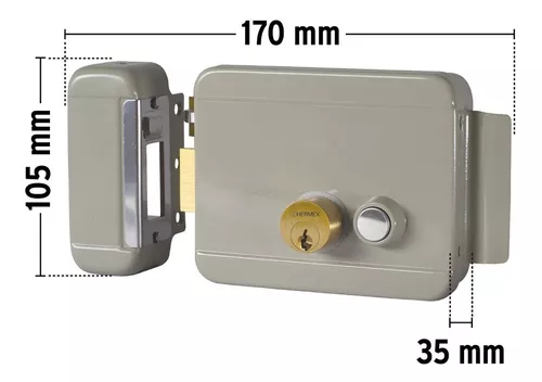 Cerradura eléctrica con botón, lado izquierda, marca Hermex - DIPROSEG
