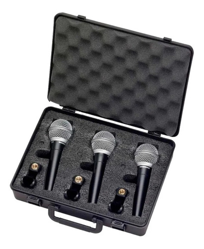 Pack De 3 Micrófonos Dinamicos Samson R21s Color Negro