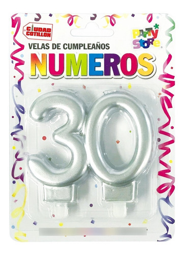 Vela Números 30 Años Velita Cumpleaños - Ciudad Cotillón