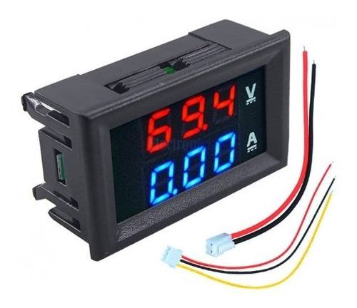 Voltimetro/amperimetro Digital Panel Dc 0 -100 V/10 A 