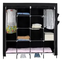 Comprar Closet Ropero Armable 4 Módulos Portátil Extra Grande Negro