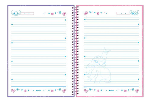 Caderno Univ 10 Matérias 160fls Stitch Love Is Magic Foroni