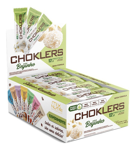 Display 12x40g - Choklers Beijinho E Chocolate Branco