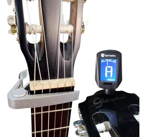 Capotraste E Afinador Digital Violão Guitarra Ukulele Baixo